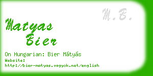 matyas bier business card